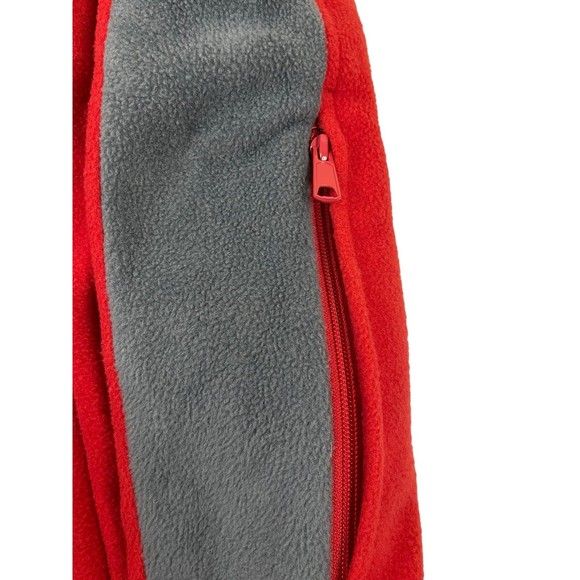 Columbia Fleece Jacket mens Crimson Colorblock Zip Up w Embroidered Logo S BoxAR - Picture 4 of 5